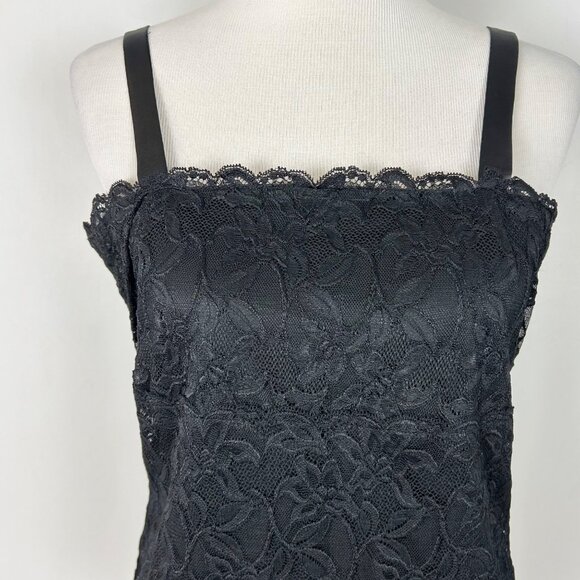 Y2K Coldwater Creek Black Floral Lace Cami Tank Top Fairy Grunge Size Small Wome - Picture 2 of 4